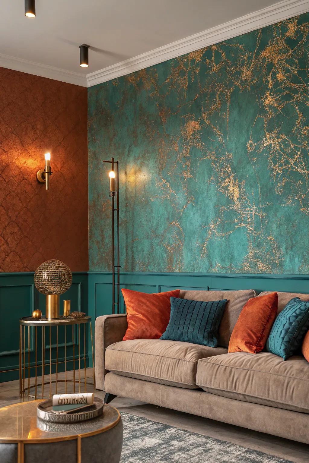 Textured walls add depth and intrigue, creating a tactile experience in your living room.