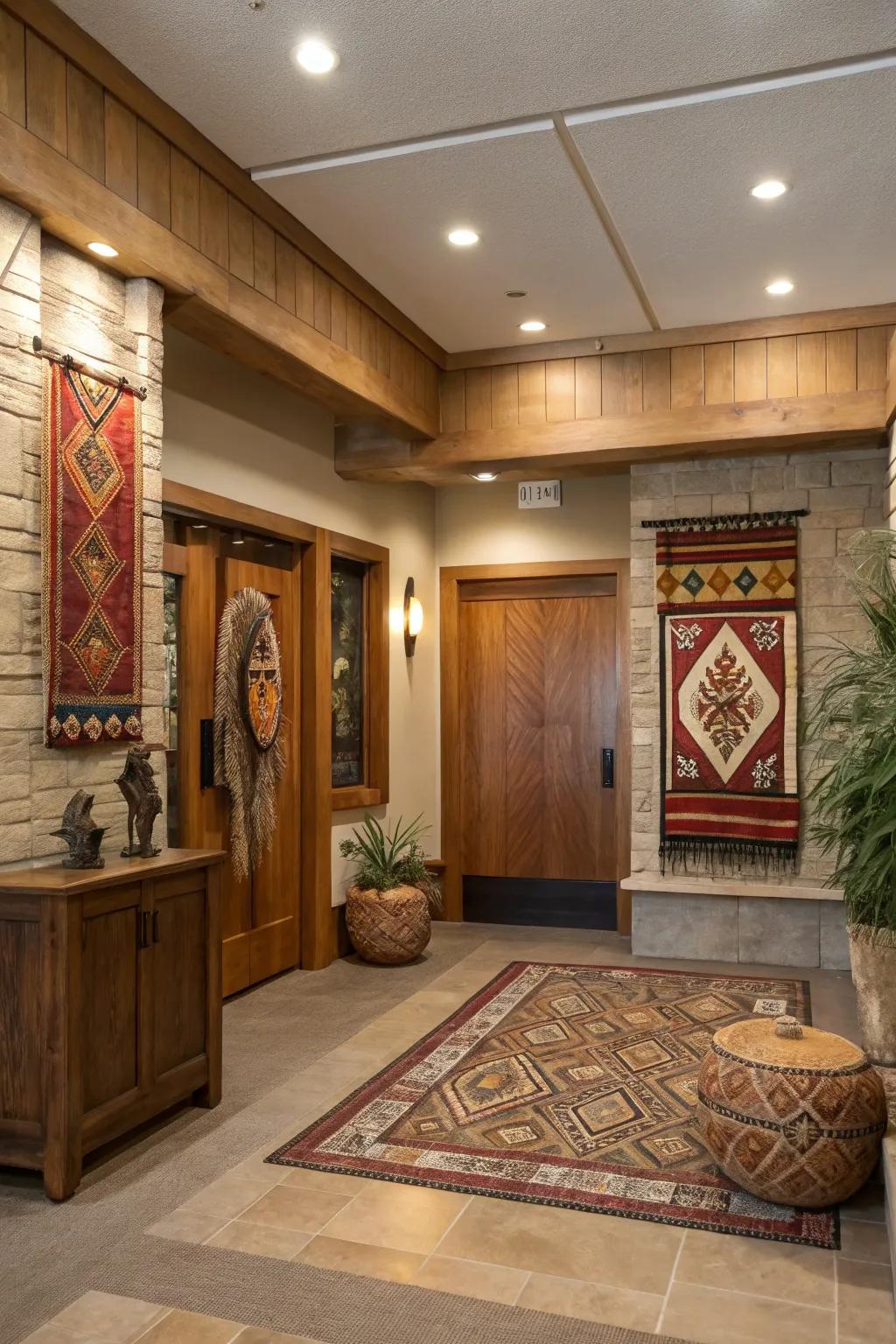 Infuse your entryway with cultural elements that tell your brand's unique story. 🌍 #CulturalDesign #AuthenticSpaces