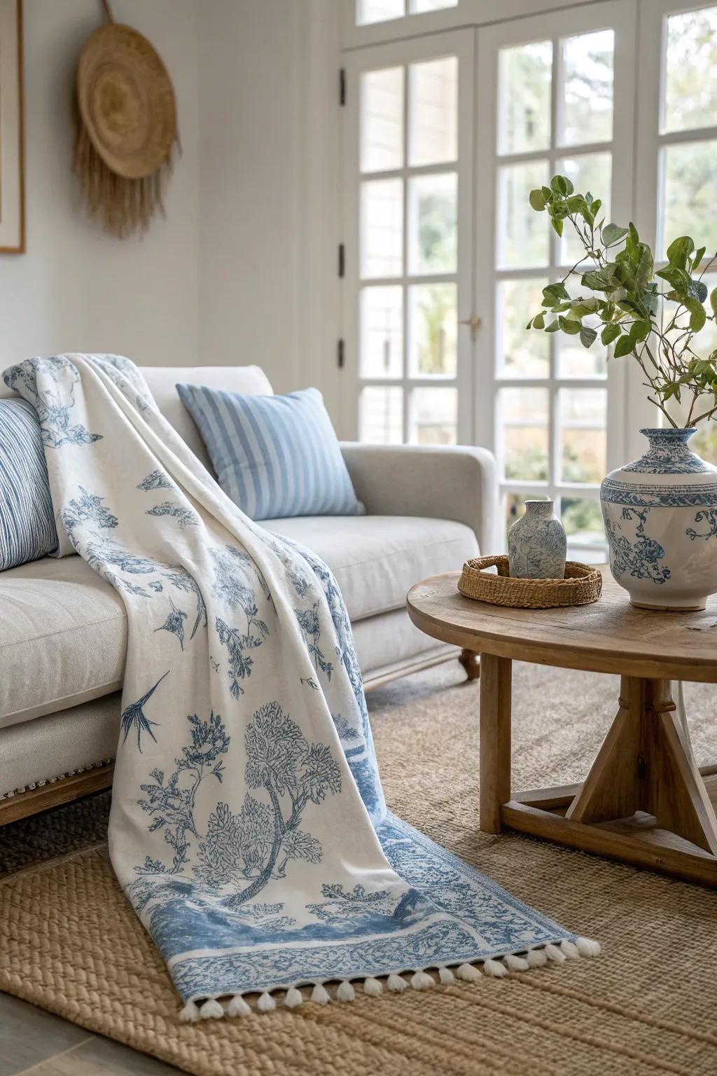 Chinoiserie throws add cozy elegance to your living space.