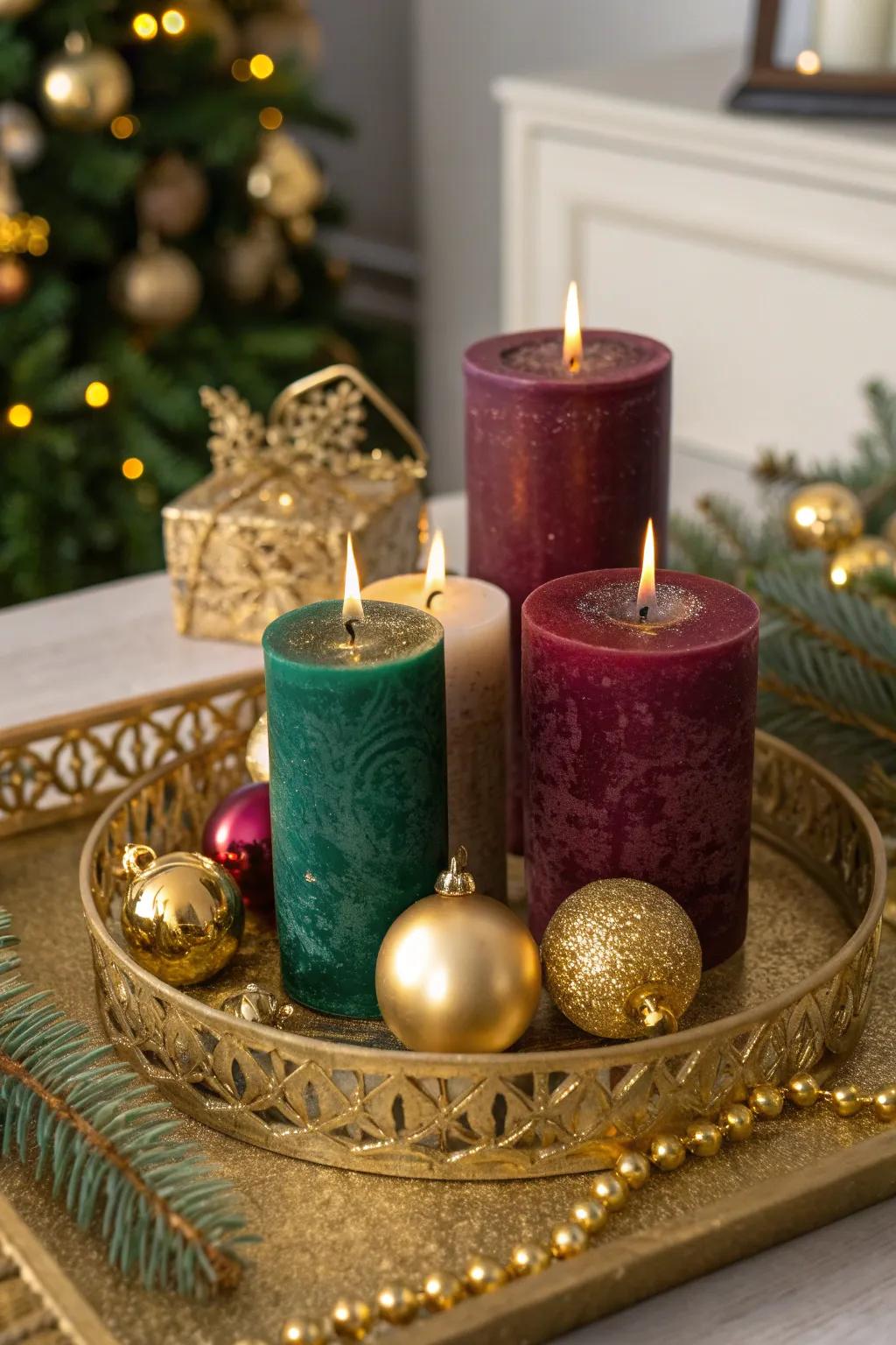 Elevate your holiday decor with a touch of gold and candlelight. ✨🕯️ #GlamDecor #HolidayElegance