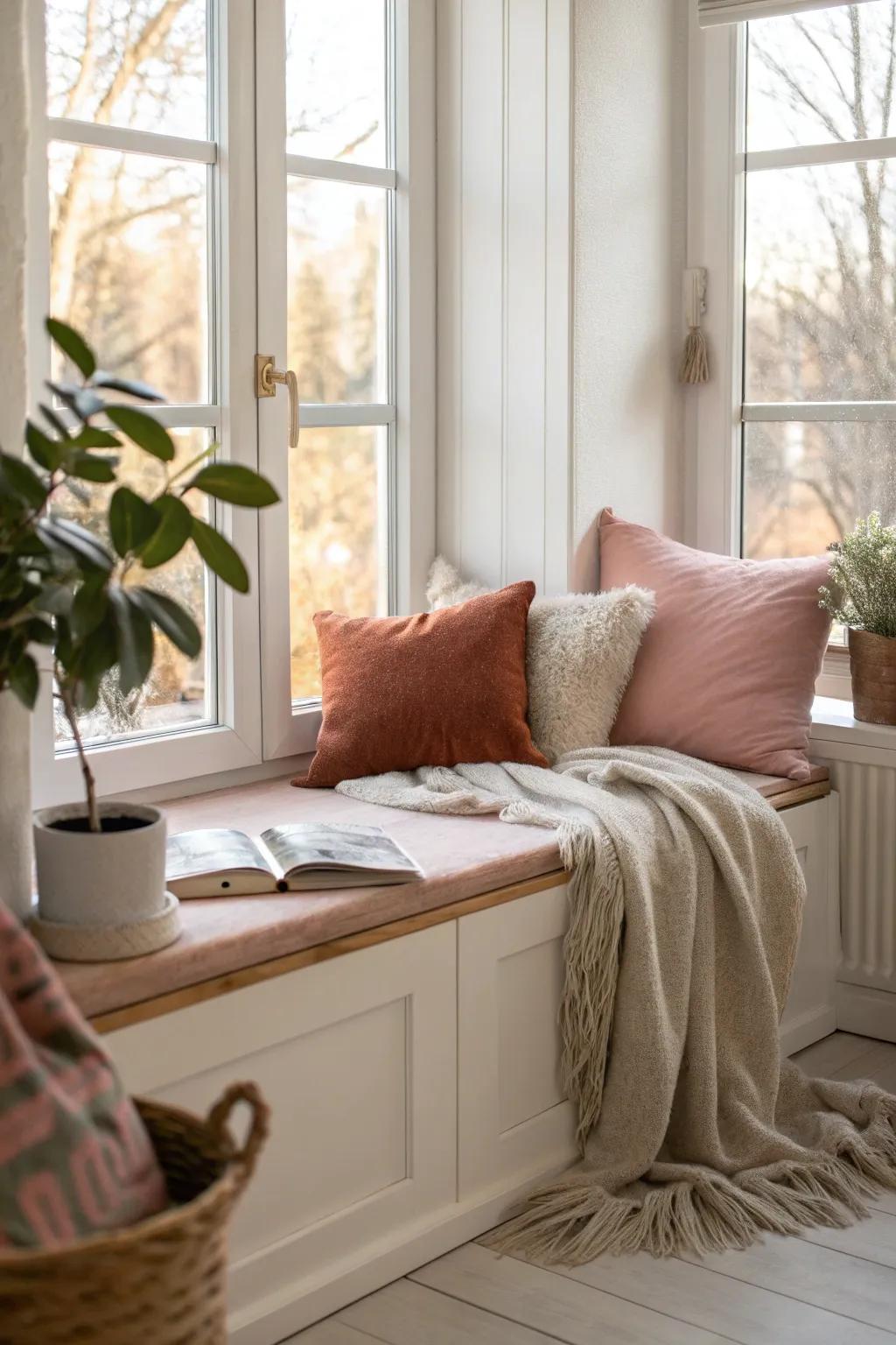 Transform your window into a cozy seat where comfort meets a view. ☕️ #WindowSeat #CozyCorner #HomeRetreat