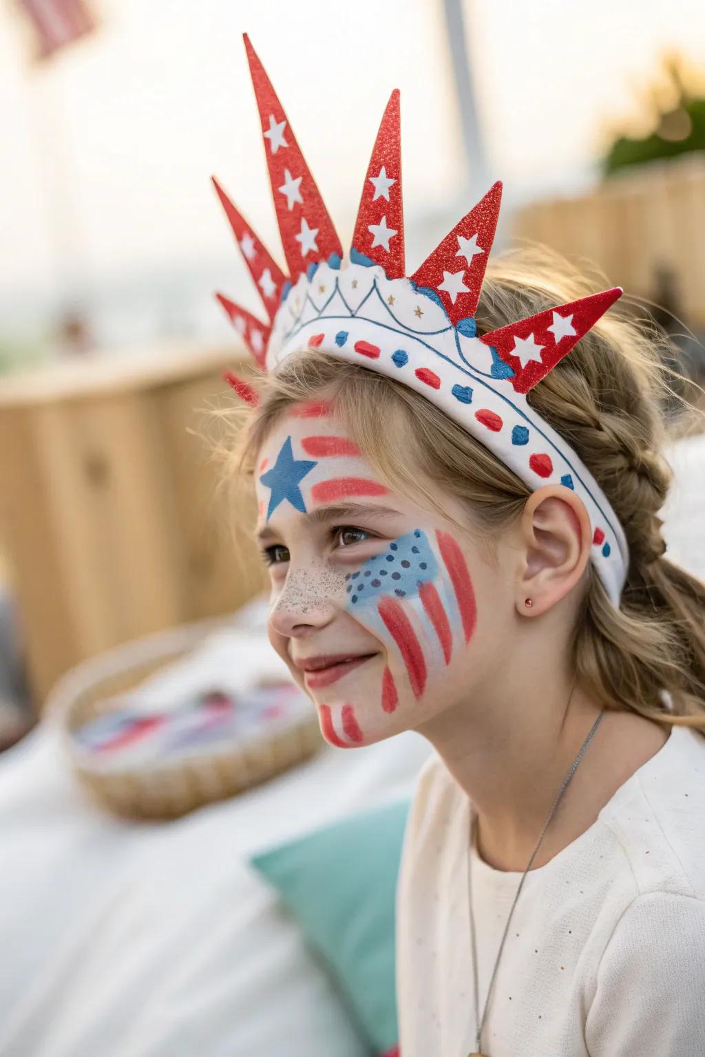 Wear your freedom proudly with this striking Liberty crown design.