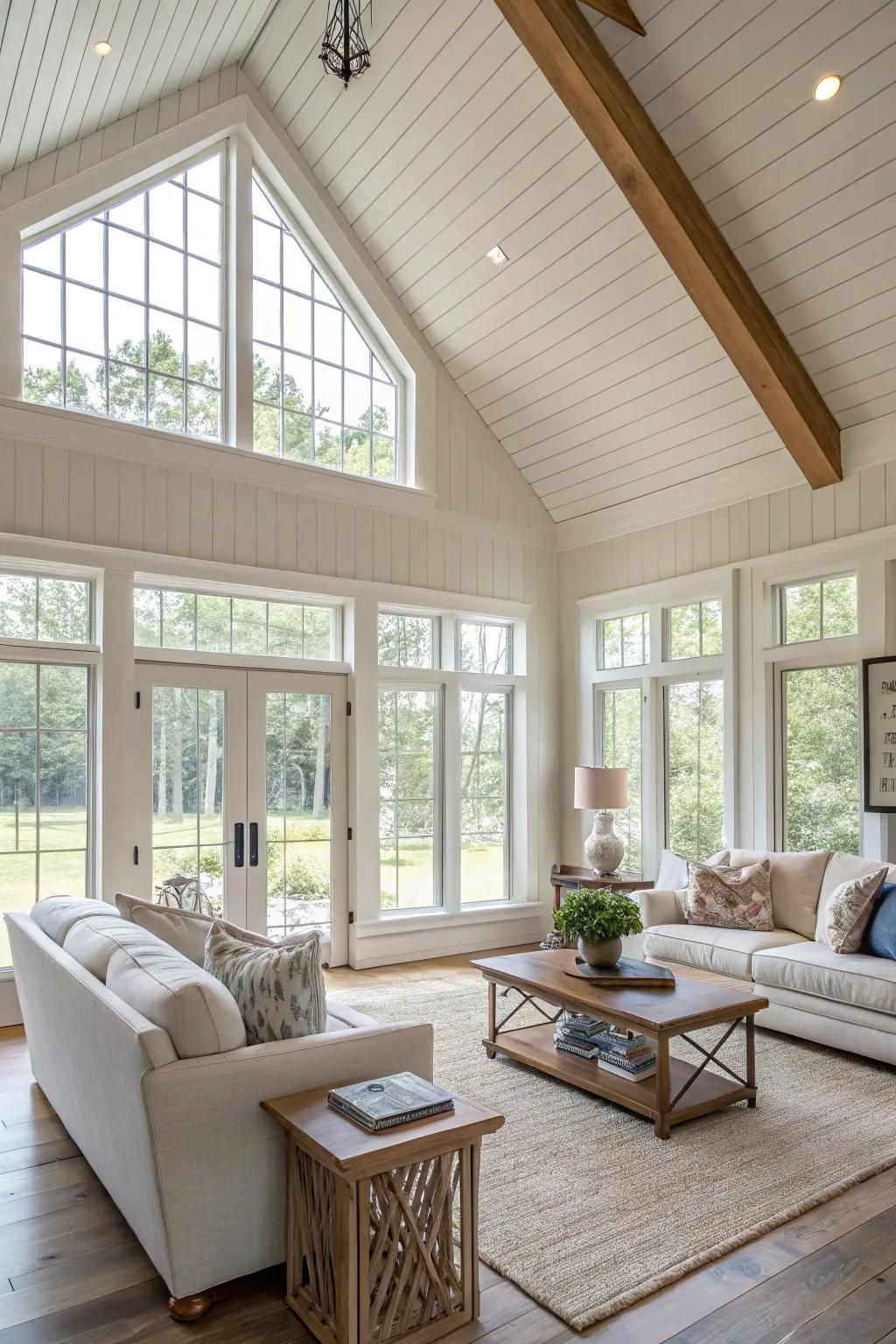 Crown molding can beautifully enhance the natural light in any room.