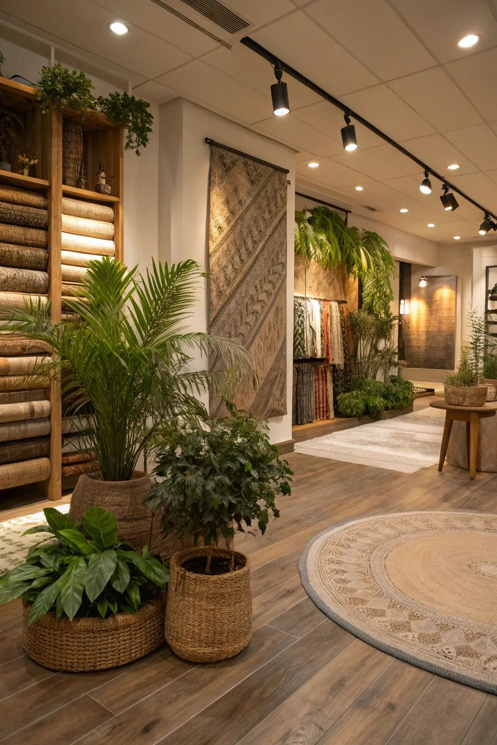 Nature meets design in a harmonious blend. #NatureInspired #ShowroomElegance