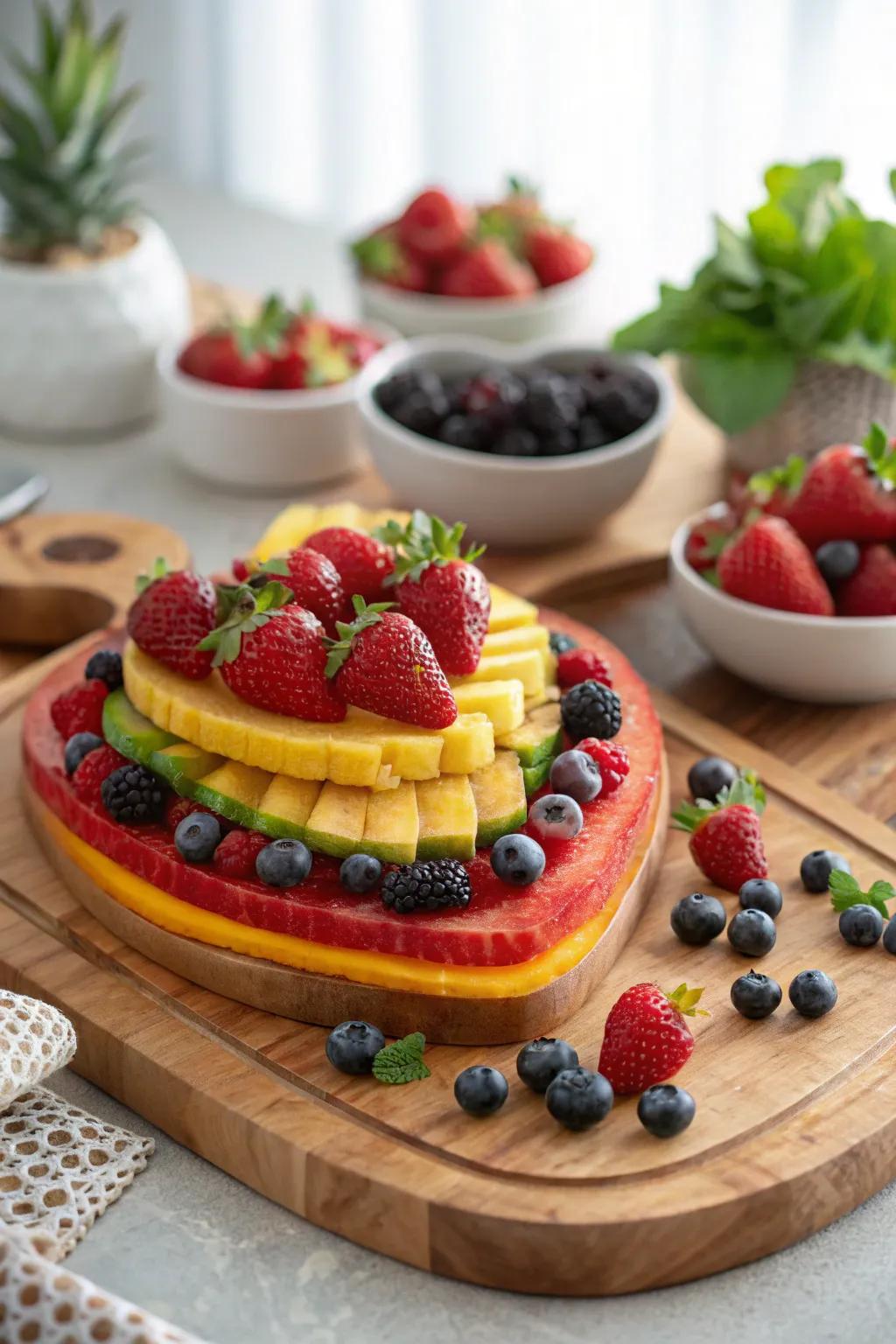 Layered fruit towers that bring dimension and intrigue to your fruit heart.