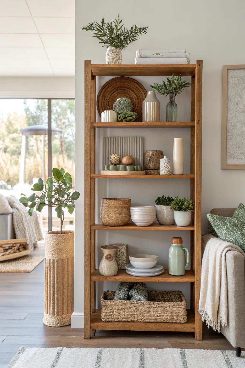 A rotating display keeps your decor fresh and dynamic.