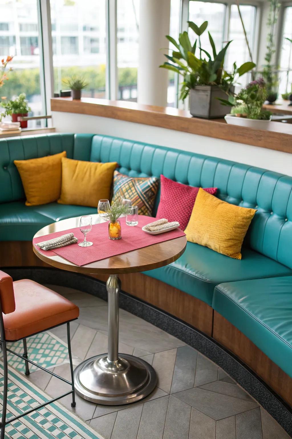 Maximize your corner space with versatile L-shaped banquette seating.