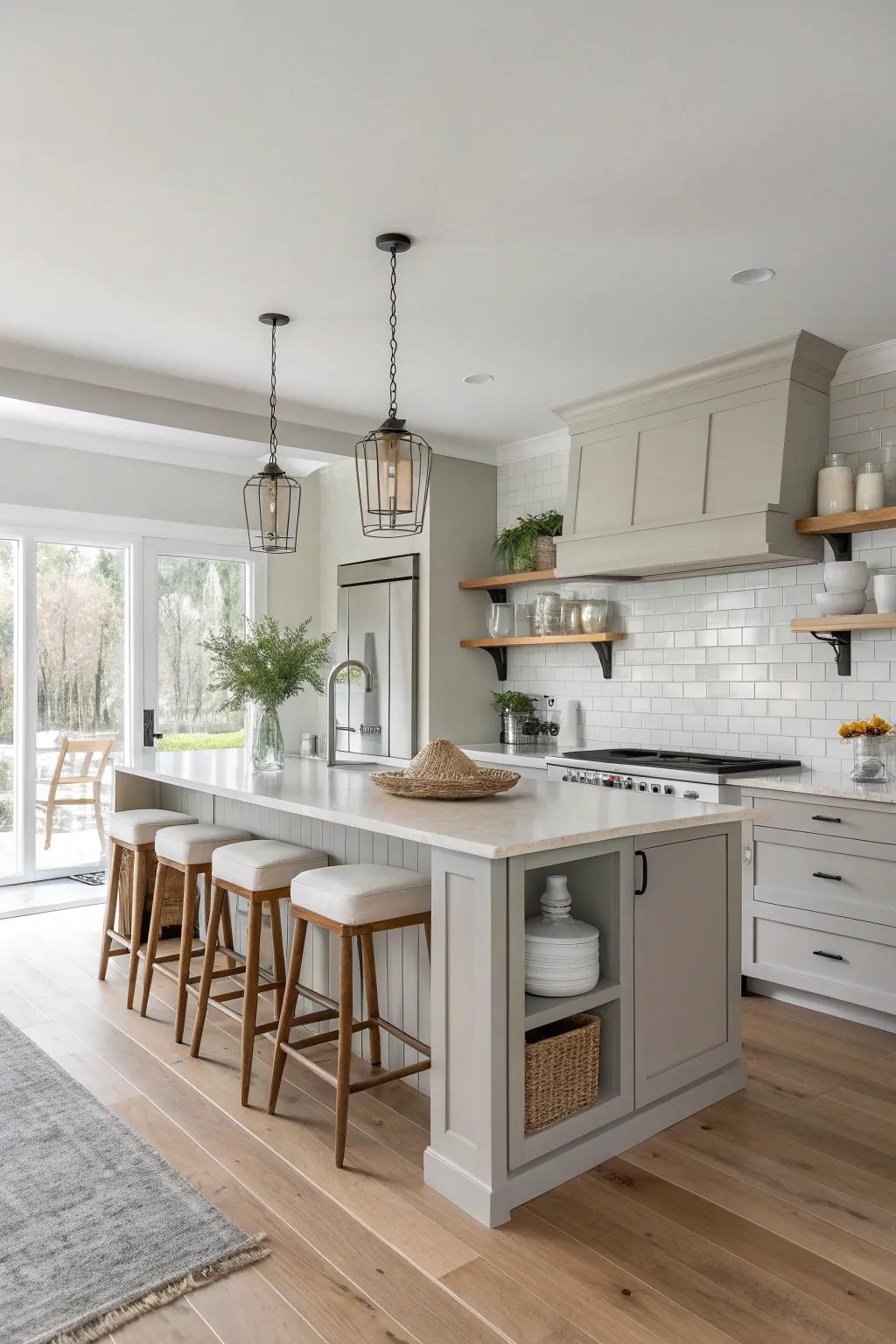A monotone color scheme creates a minimalist and serene kitchen environment, perfect for modern living. 🌿 #MinimalistDesign #KitchenTrends