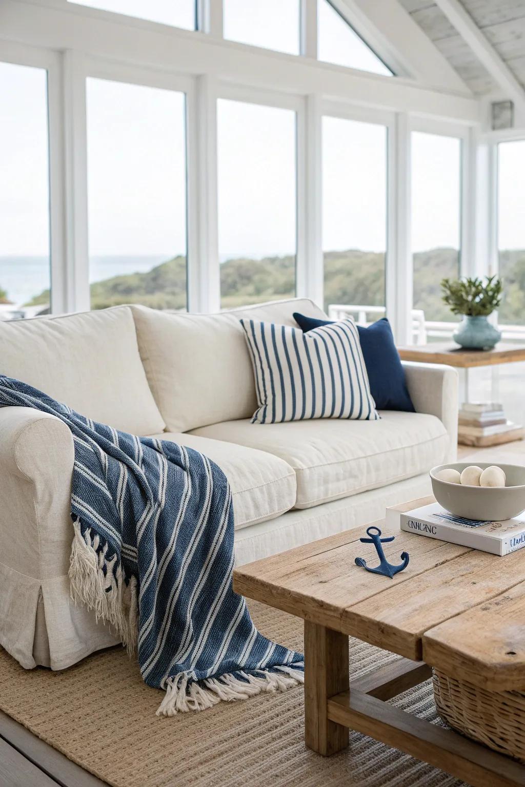 Sail into summer with nautical decor that adds a touch of the sea to your space. ⚓ #NauticalDecor #SummerStyle #HomeDecor