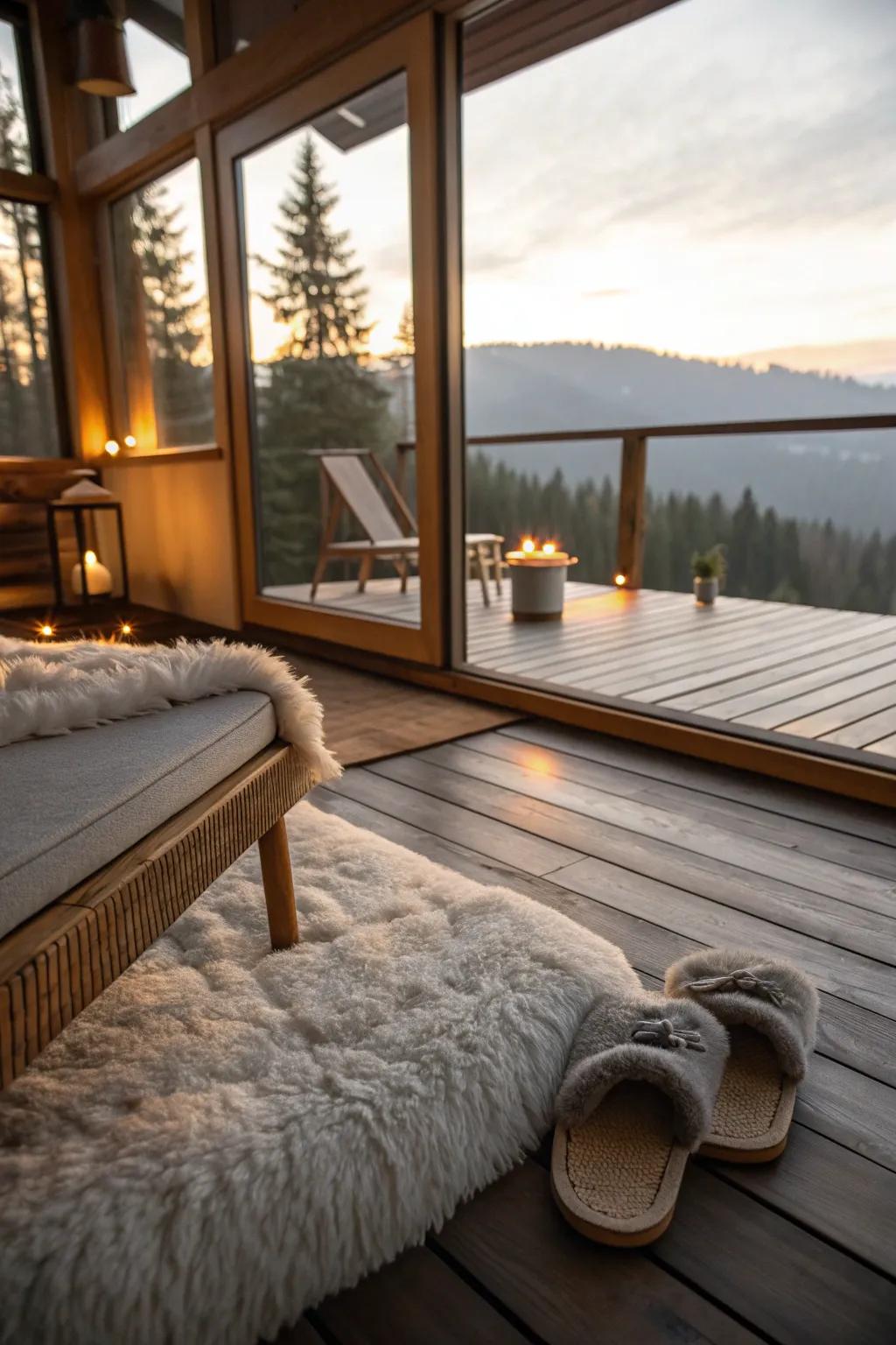 Keep warm with underfloor heating, adding a touch of luxury to your mountain retreat. 🔥 #CozyVibes #WarmInteriors #DesignInspiration