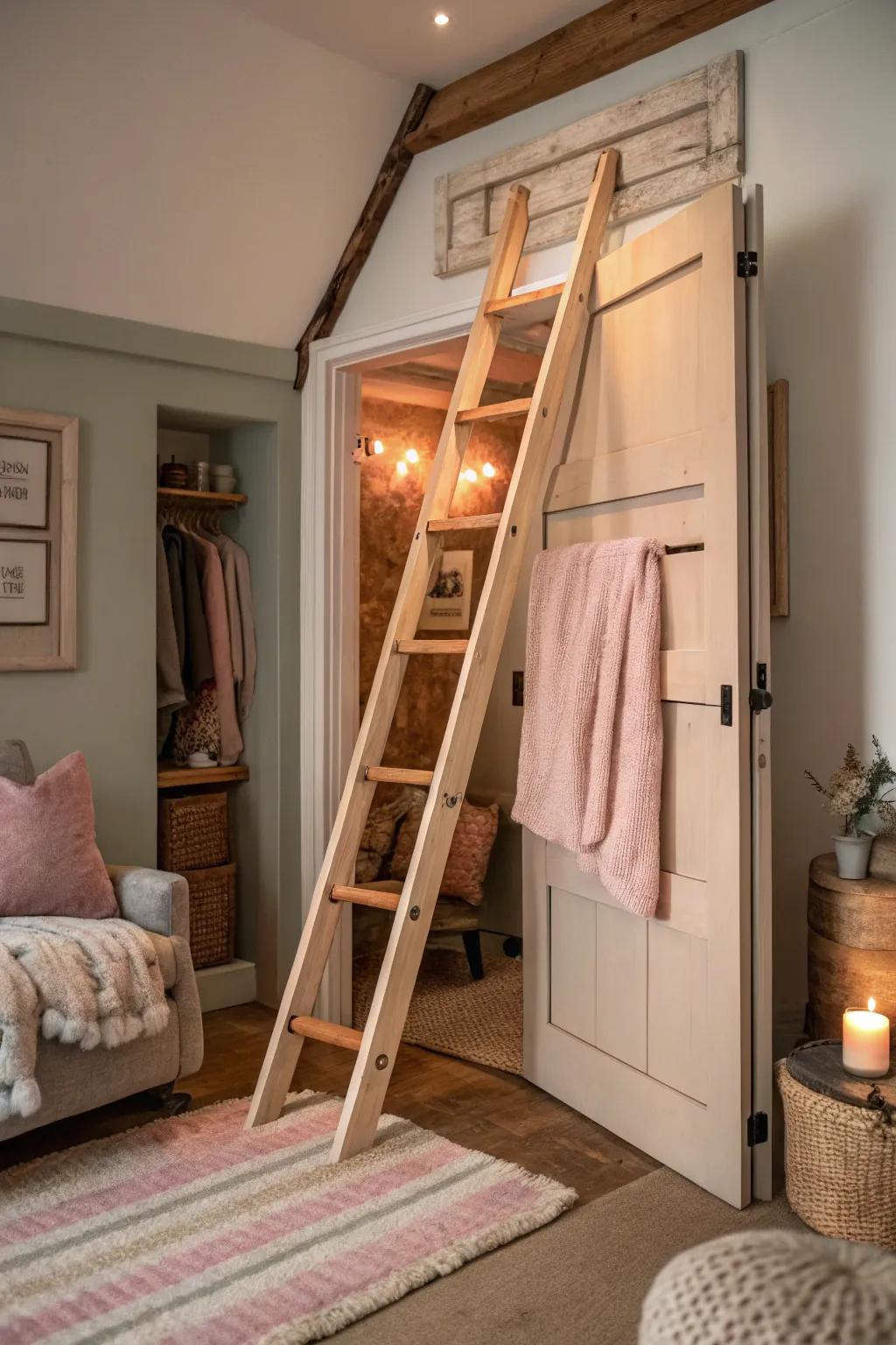 Elevate your storage game with loft ladders that tuck away for a clean look.