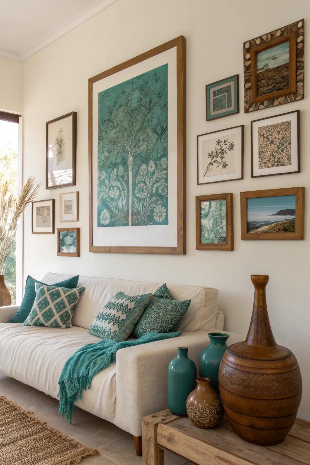 A gallery wall brings personality and depth to your living room.