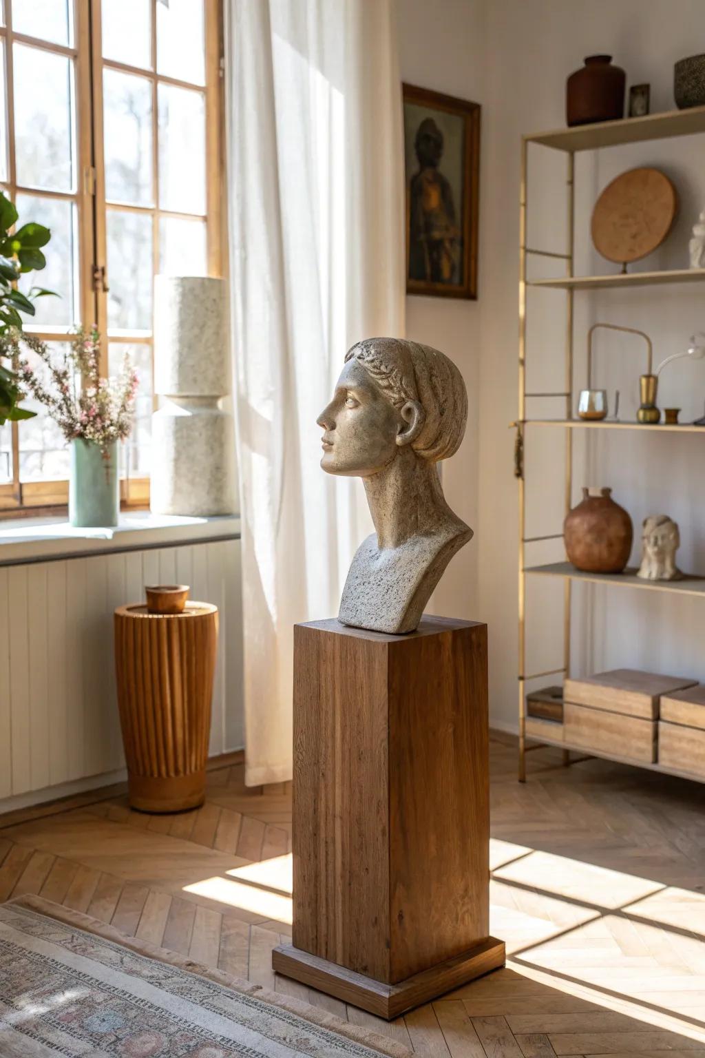 Artistic sculptures add a creative and sophisticated flair to your decor.