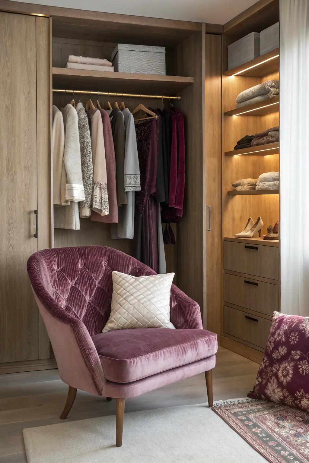 Textures add visual interest and depth to your closet, making it a feast for the senses.