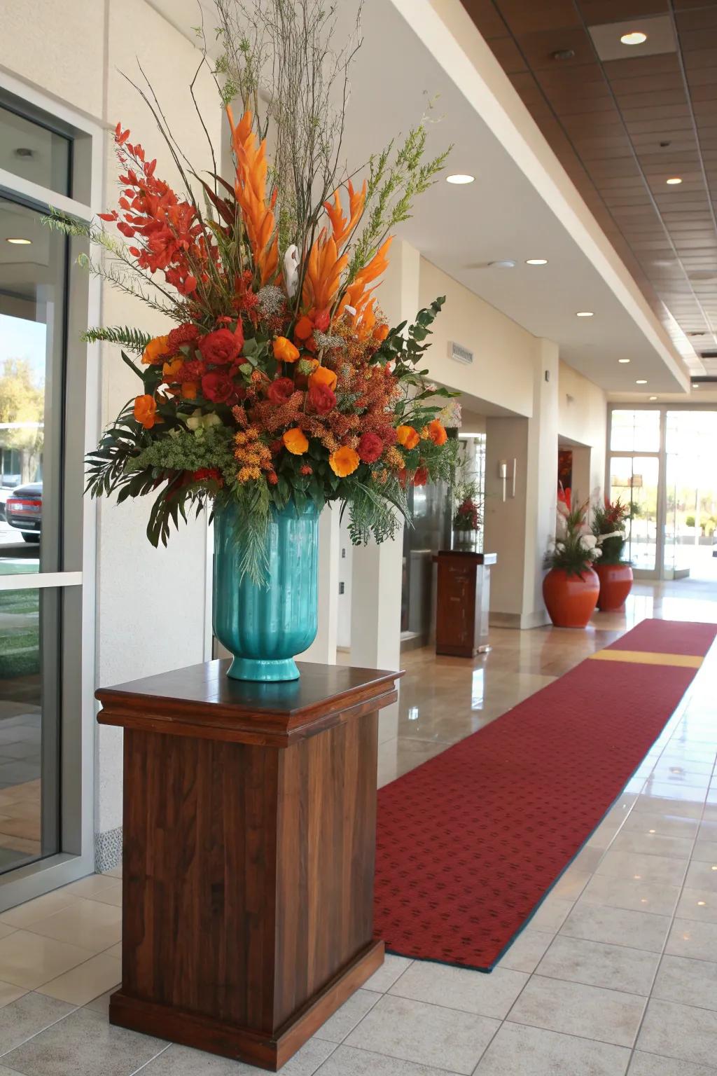 Keep your entryway lively and engaging with decor that changes with the seasons.