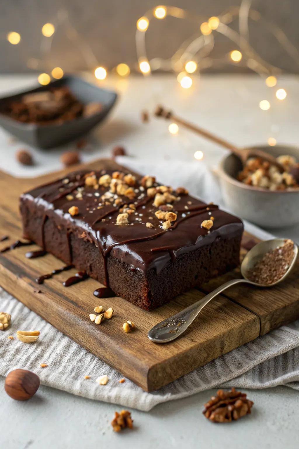 Indulge in luxury with a nutty ganache topping. #GanacheGoodness #NuttyFinish 🍫