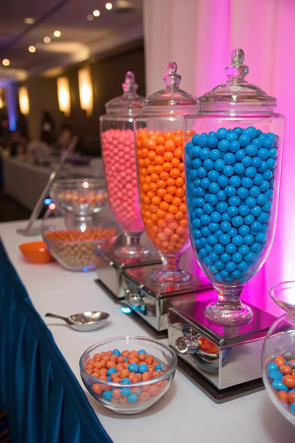 Sweeten the party with an interactive candy buffet that delights guests of all ages. 🍭🍬 #CandyBuffet #PartyTreats