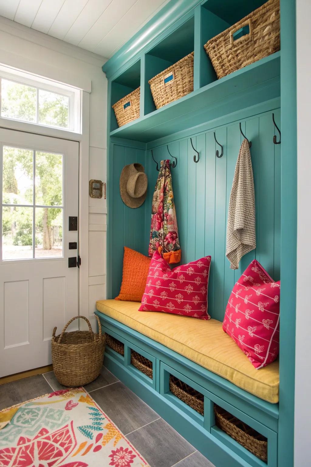 Movable furniture offers flexibility in your mudroom, perfect for adapting to changing needs. 🪑🔄 #FlexibleDesign #RenterFriendly