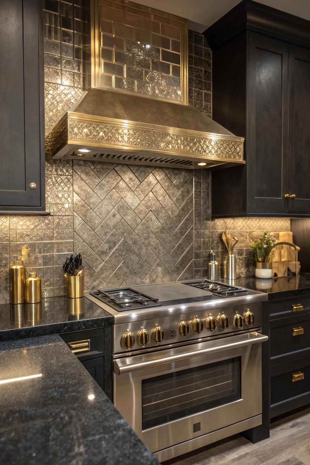 Shine with modern glam using metallics that make a bold statement in your kitchen. ✨ #ModernGlam #BoldDesign