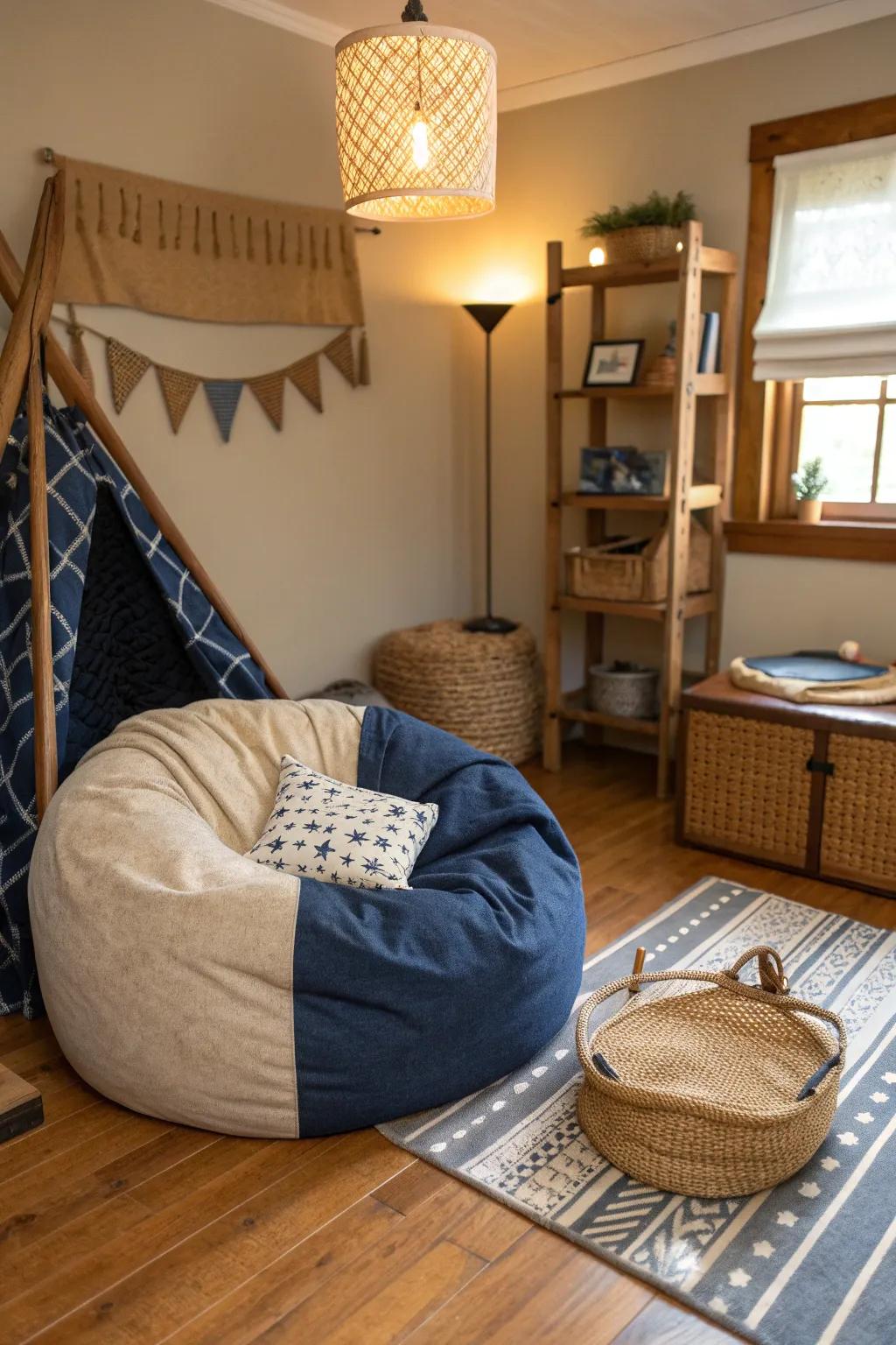 Create a cozy nook for relaxation and socializing with comfy seating. 🛋️ #RelaxationZone #DormDecor
