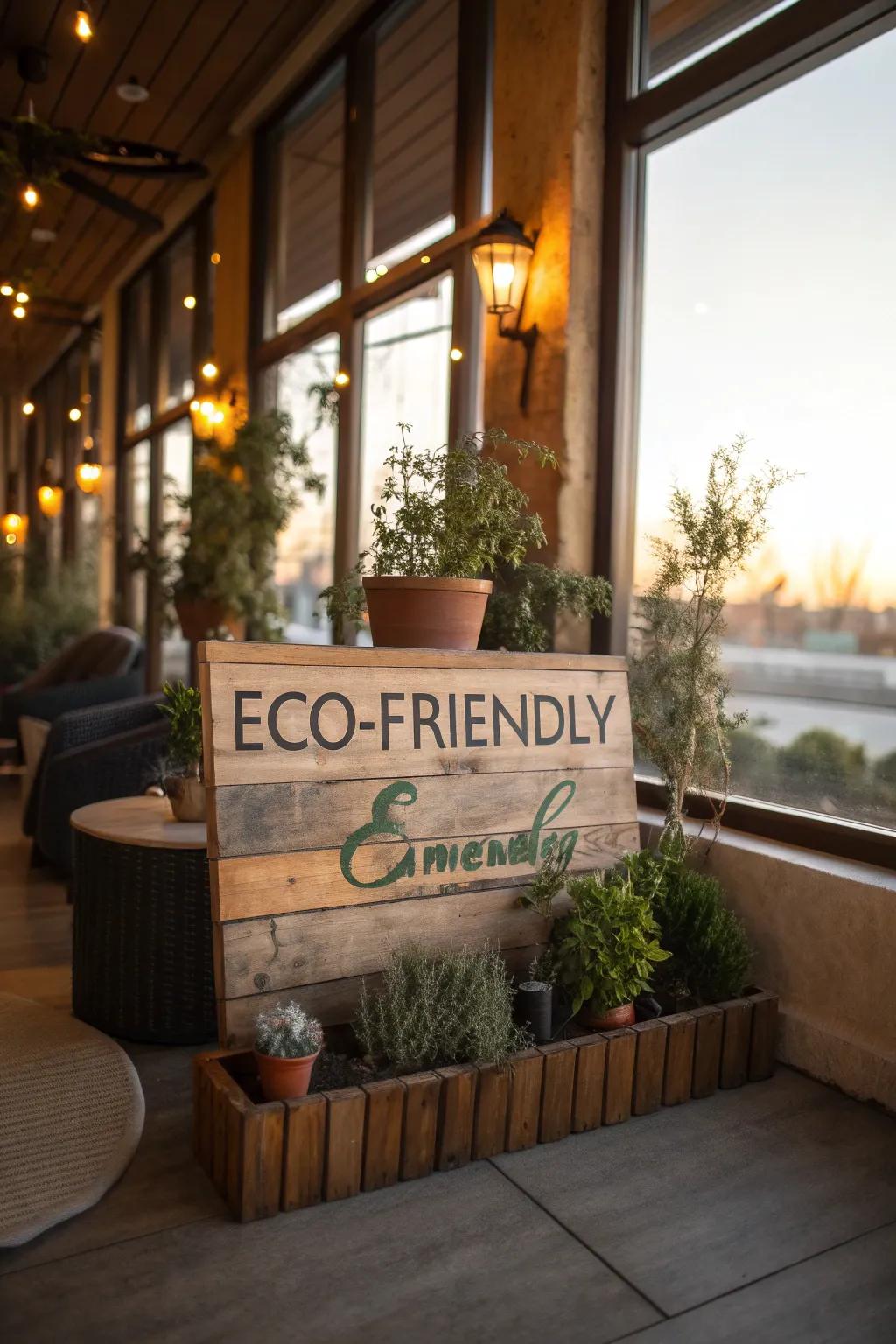 Align with mindful living through eco-friendly signs that speak volumes about sustainability.