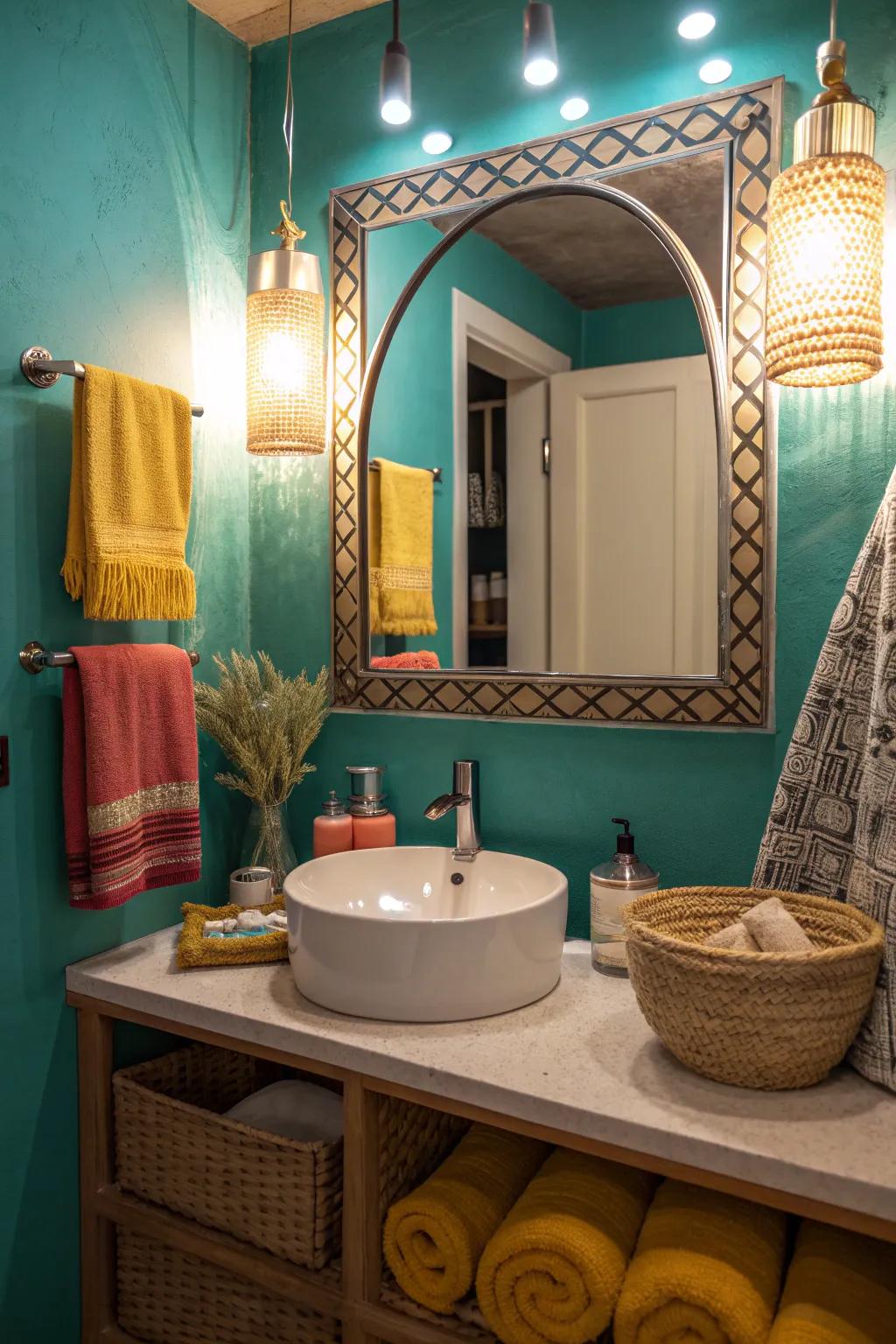 Bask in the glow of backlit mirrors that create a serene bathroom ambiance.