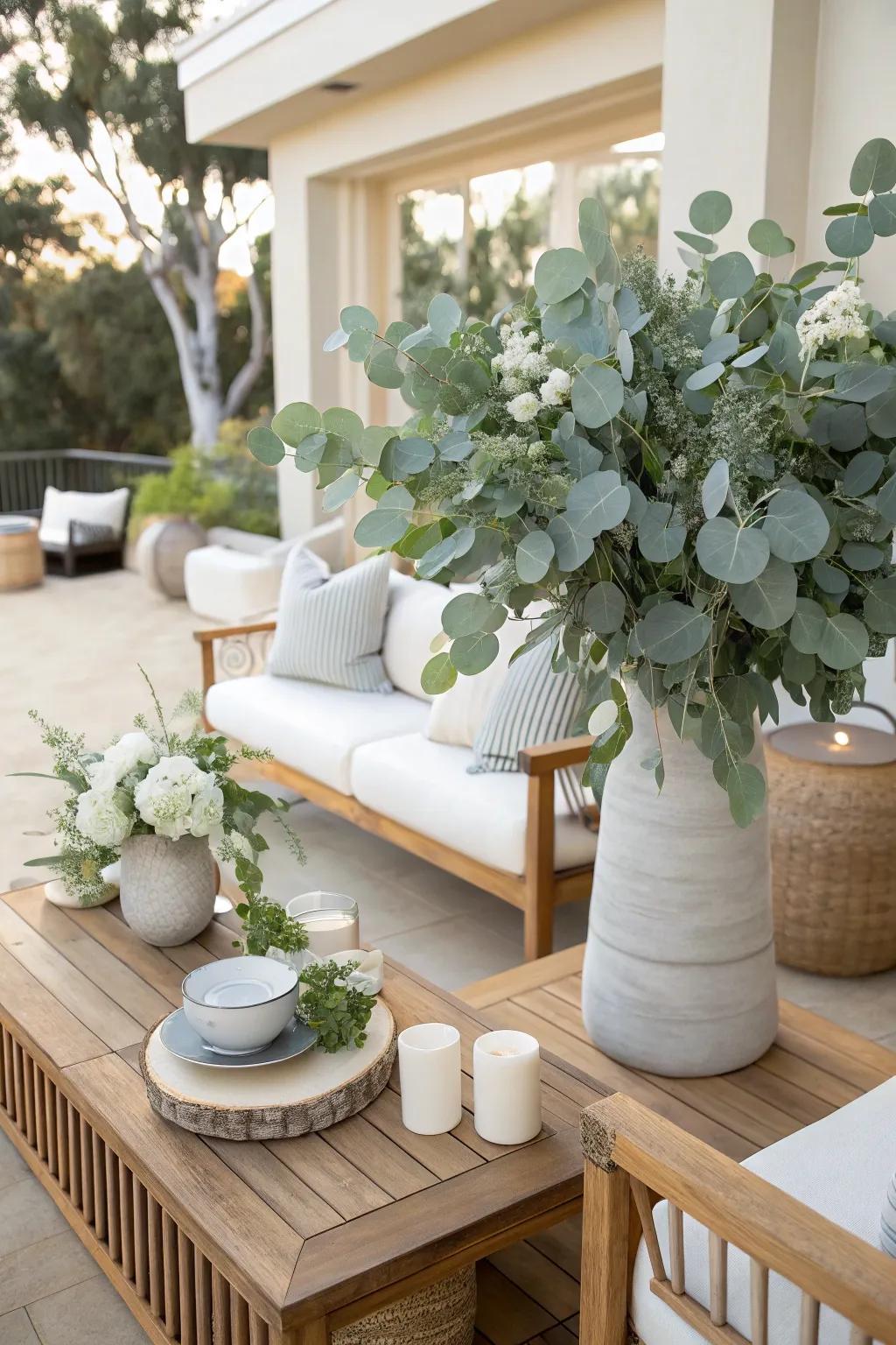 Refresh your outdoor space with the natural beauty of eucalyptus.