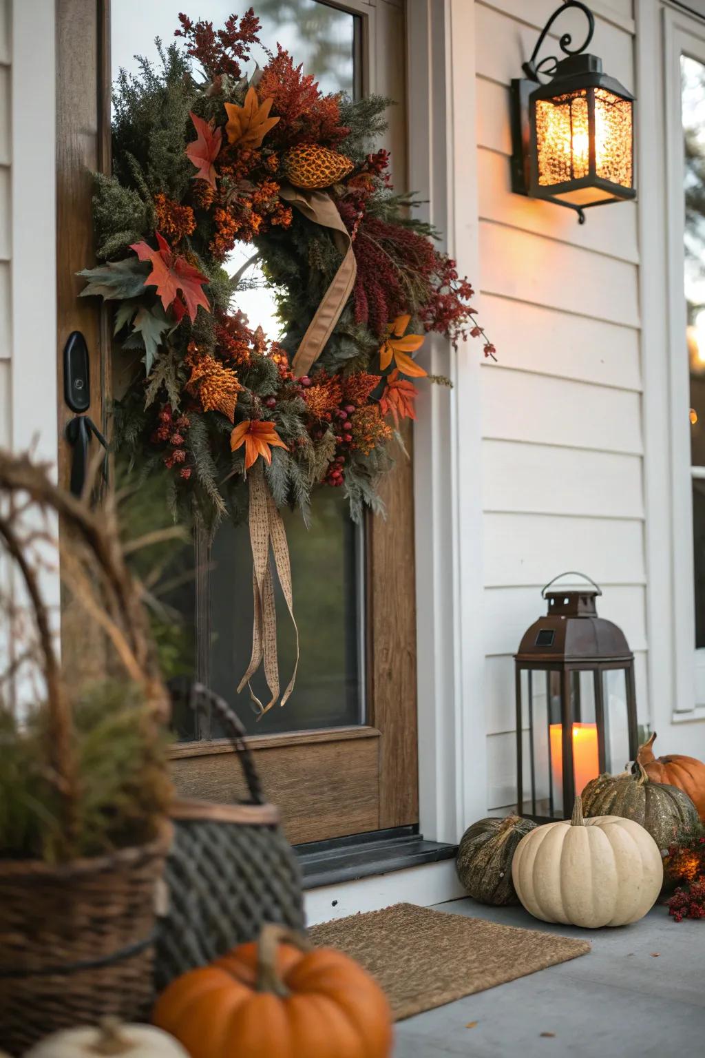 A seasonal wreath at the entrance creates a welcoming and festive atmosphere for your guests.