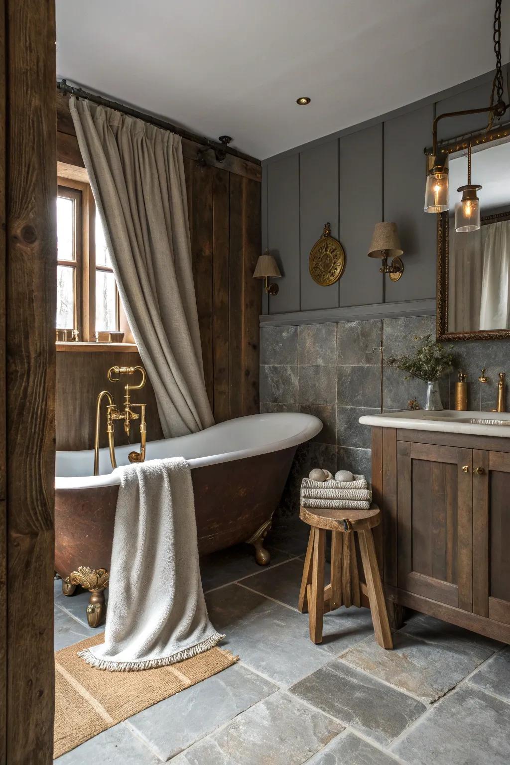 Blend rustic charm and modern style with vintage fixtures.