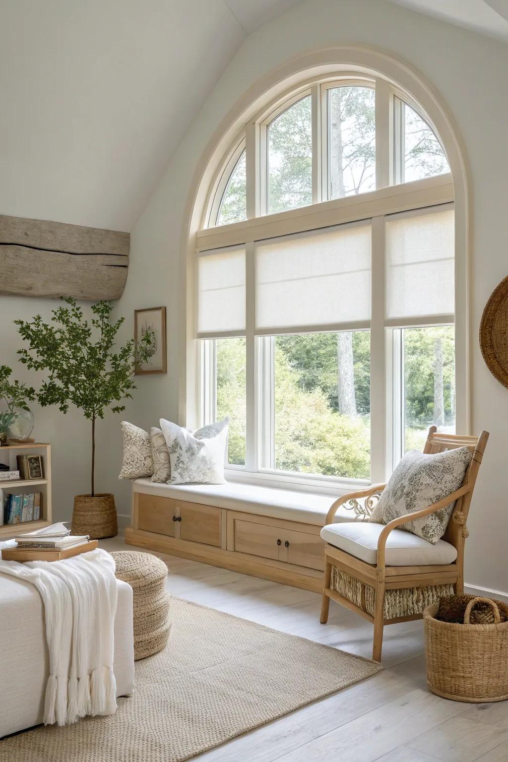 Roller shades offer a streamlined look, ideal for modern and minimalist interiors.