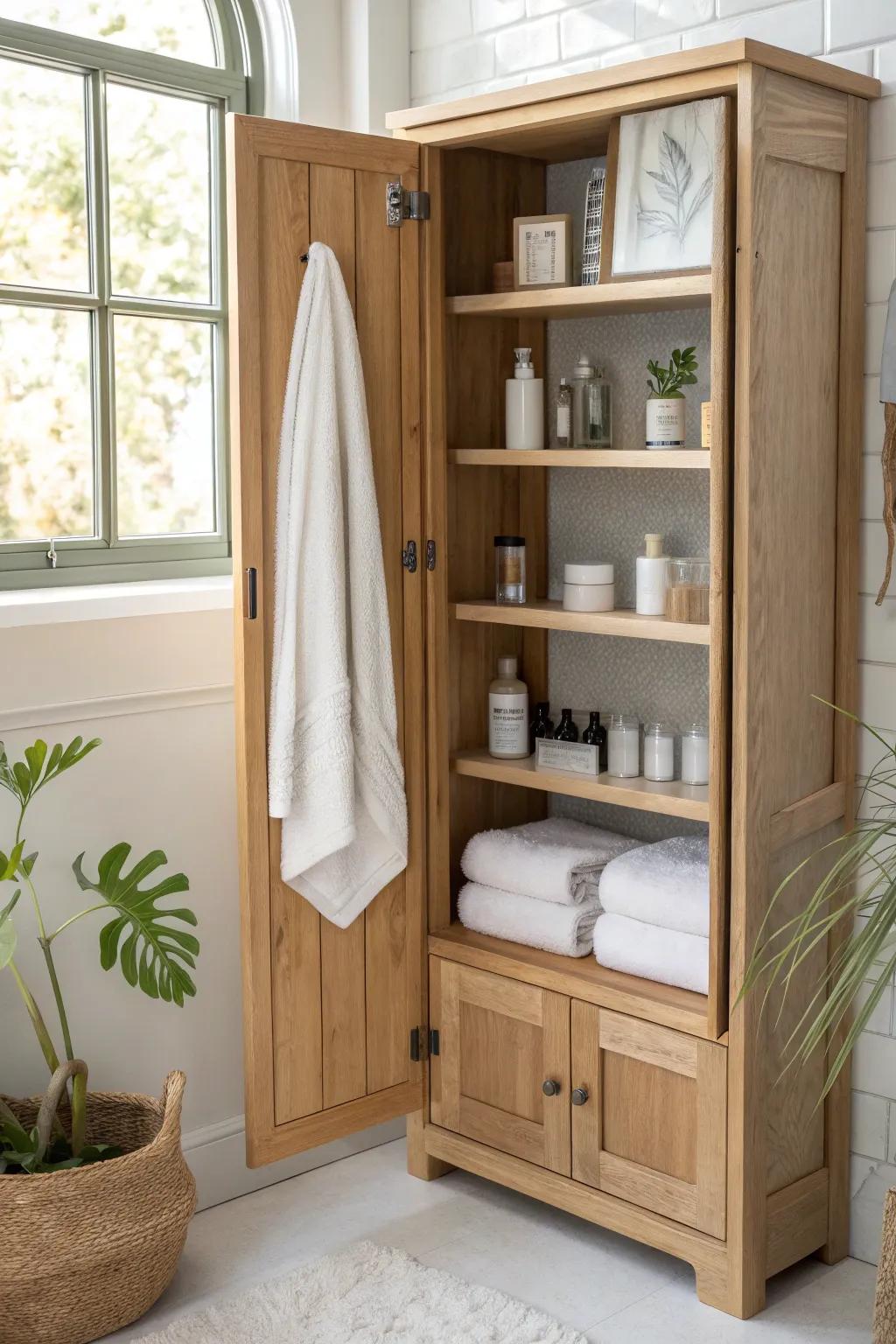 The often-forgotten cabinet doors can offer valuable storage space.