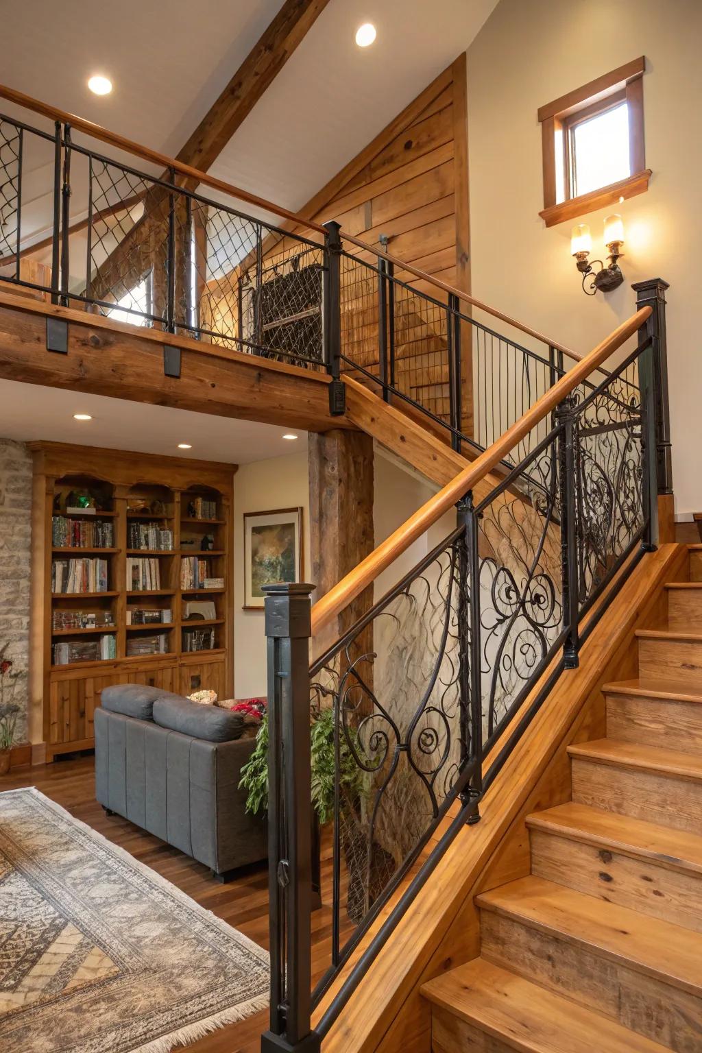 Unify your multi-level loft with cohesive railing designs that blend style and function.