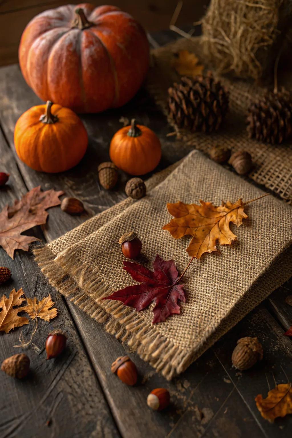 Feel the essence of fall with a beautifully textured autumn canvas.