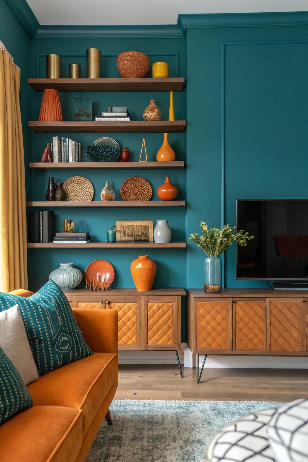 Open shelving keeps spaces airy while showcasing your favorite decor items. 📚 #ShelfStyling #InteriorDecor