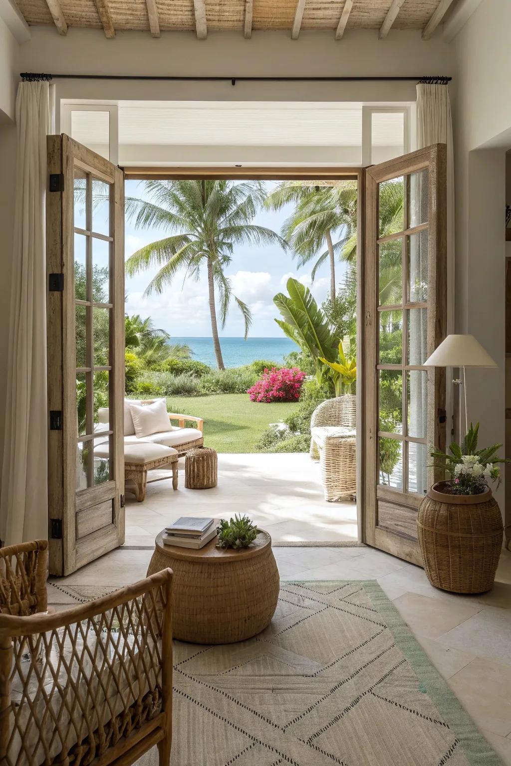 Embrace the tropical lifestyle with seamless indoor-outdoor transitions. 🌺🏞️ #IndoorOutdoorLiving #TropicalLifestyle