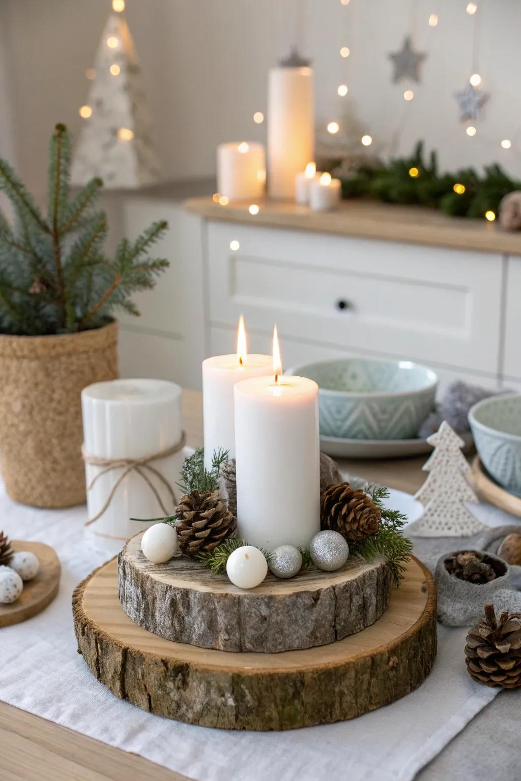 Achieve serene beauty with minimalist Scandinavian candle decor.