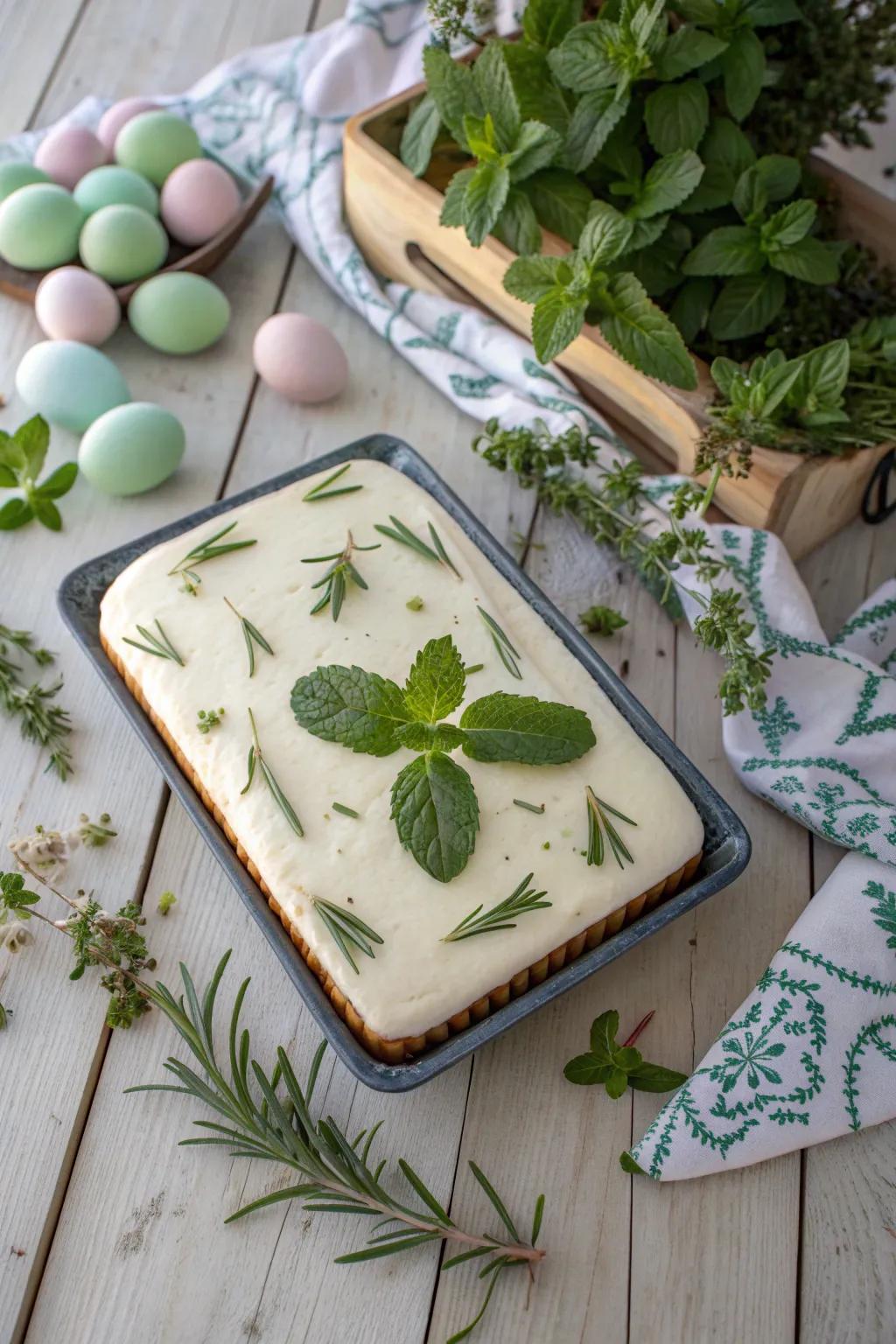 Add a touch of sophistication with a herb-infused Easter cake.