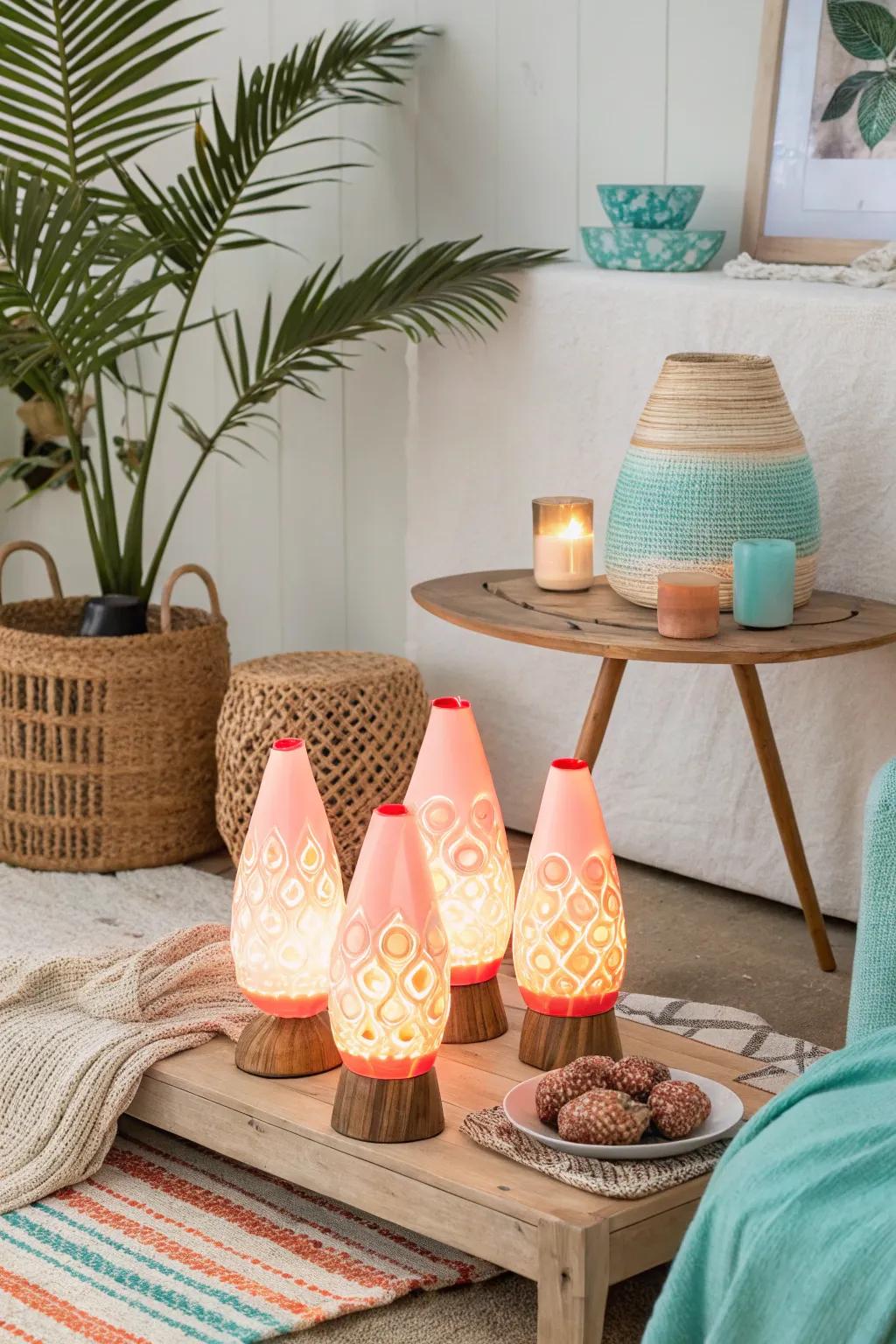Add a retro twist with lava lamps that bring a hypnotic glow and unique vibe to your celebration!