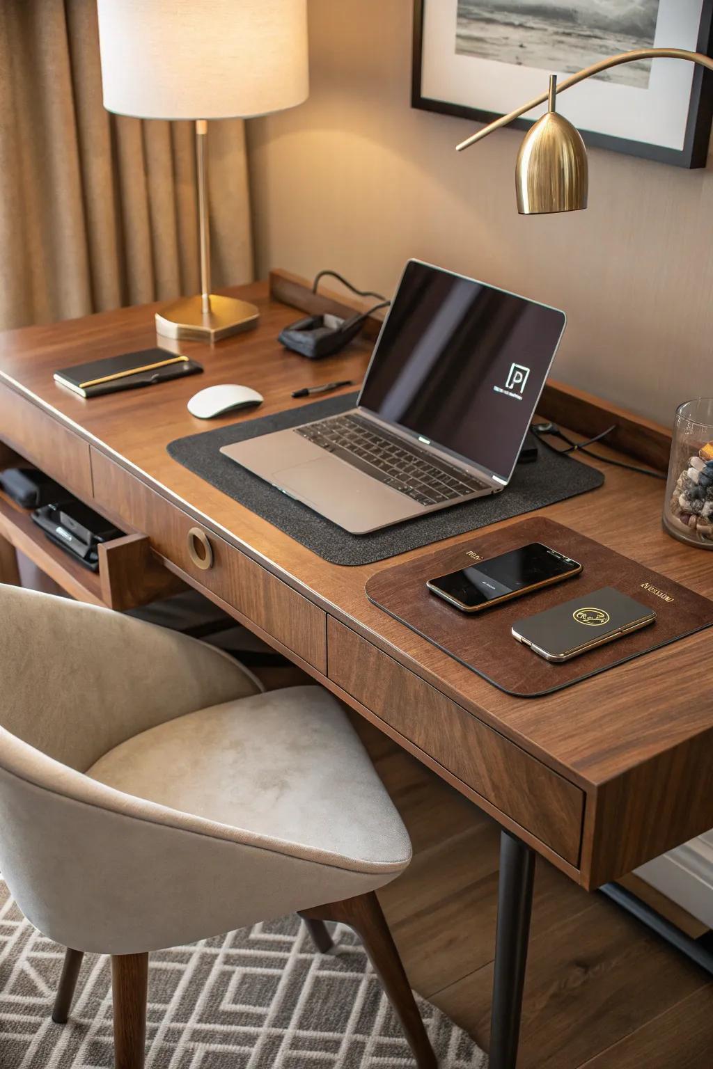 Smart tech integration makes for an efficient, clutter-free workspace. ⚡️ #SmartOffice #TechSavvy