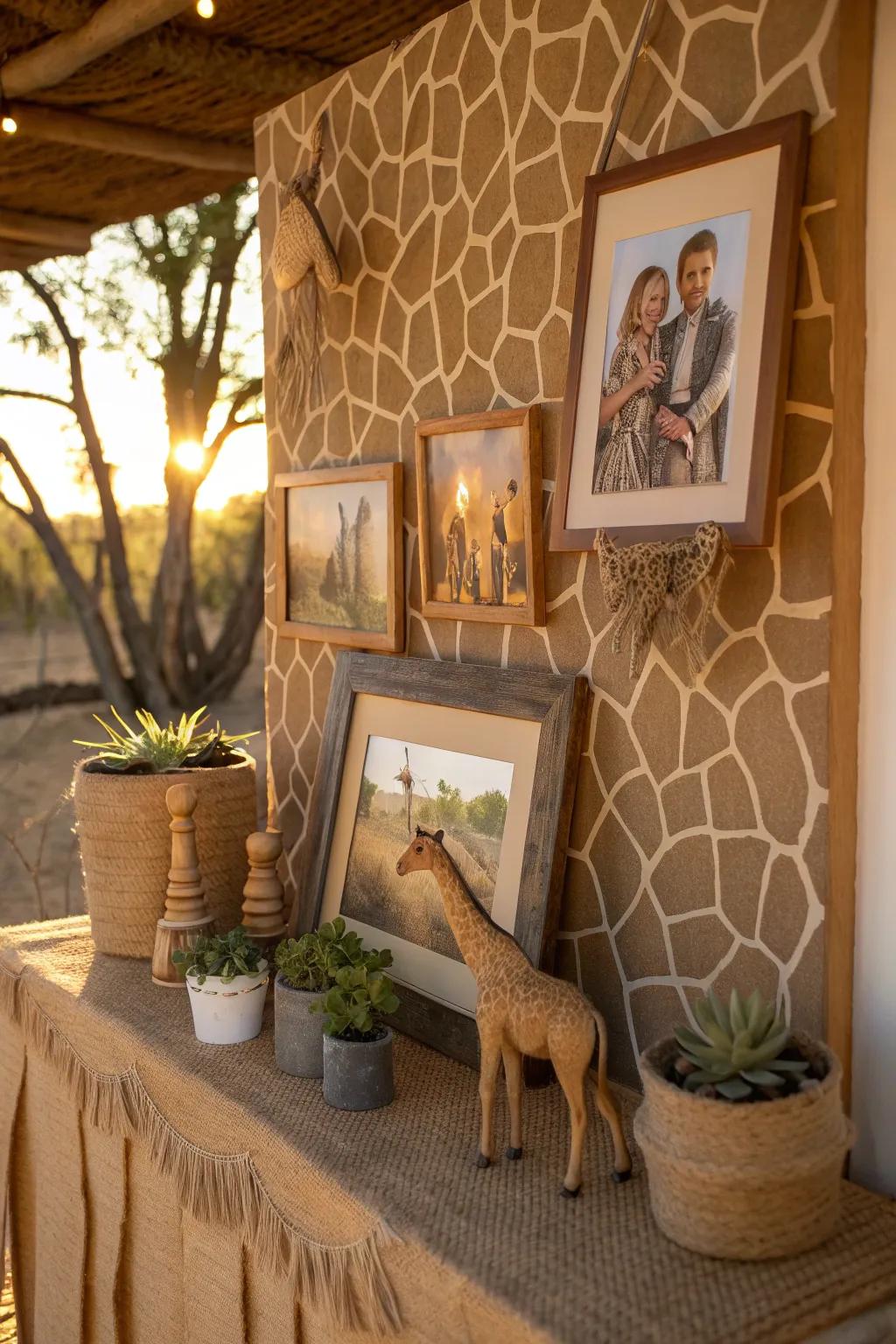 Fuse personal memories with the adventure of a safari-themed decor. 🖼️ #FamilyDecor #MemoryLane #SafariHome