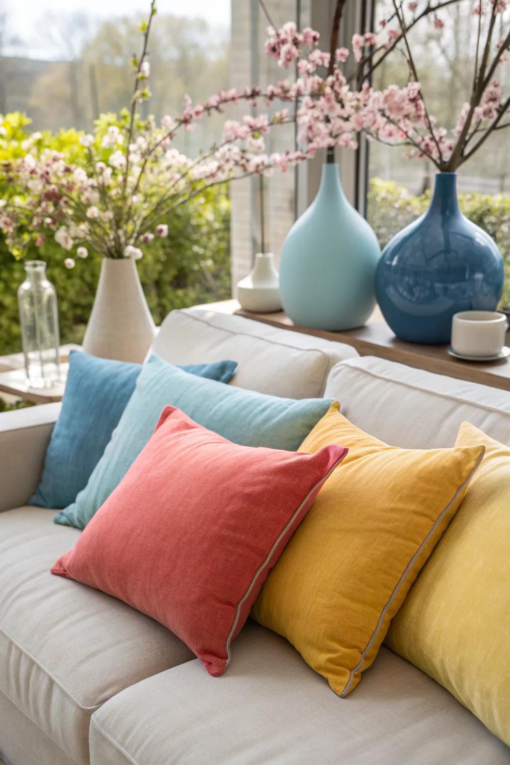 Embrace the freshness of spring with pastel accents that brighten any room.
