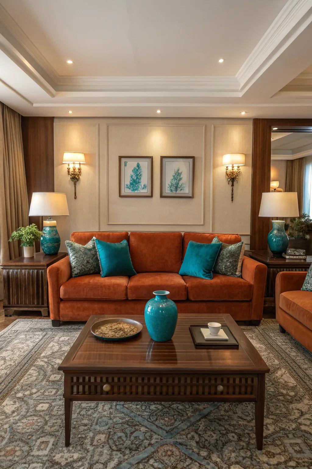 Symmetrical design brings balance and tranquility to your living room.