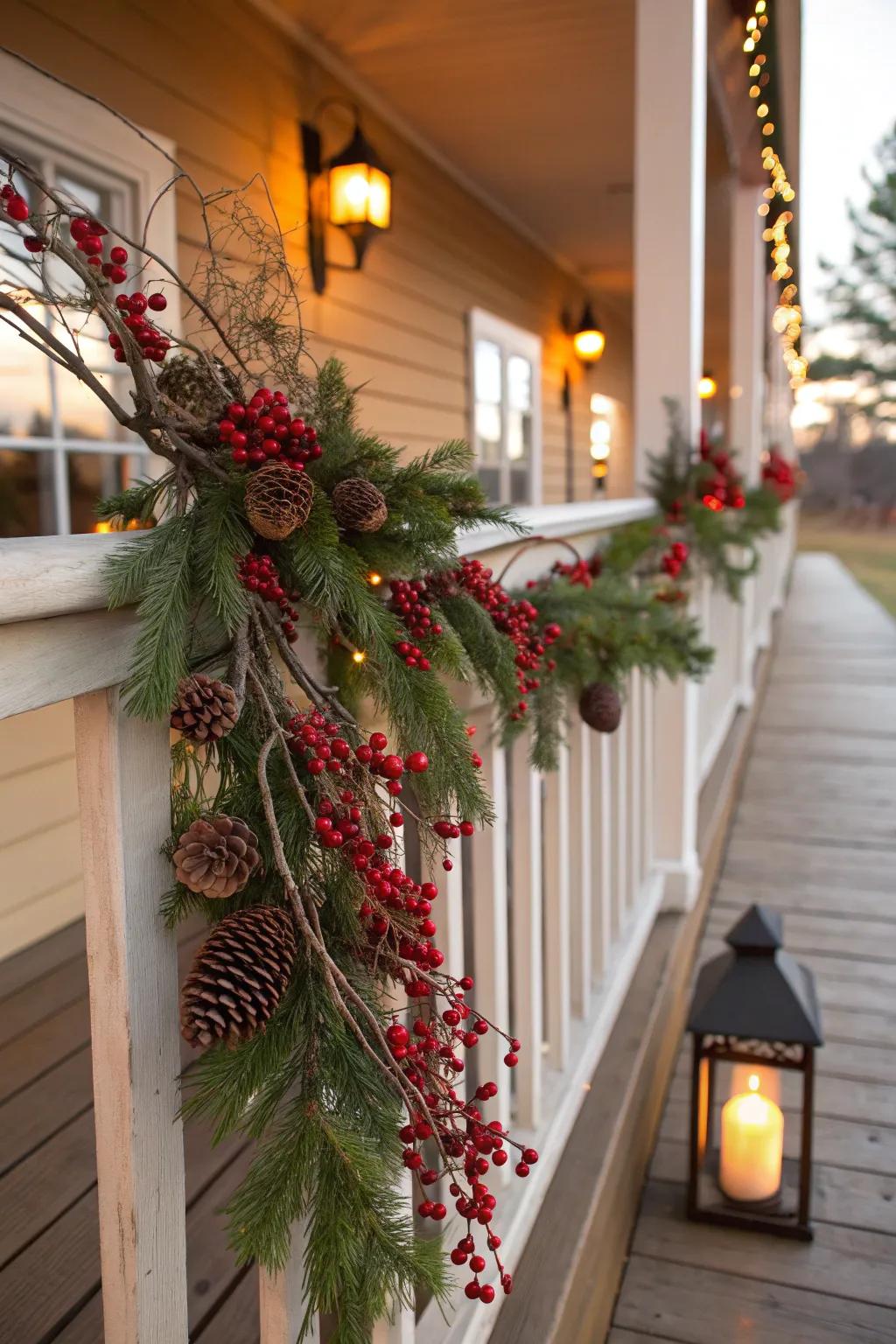 Add rustic charm and a pop of color with natural berry branches in your decor. 🍇