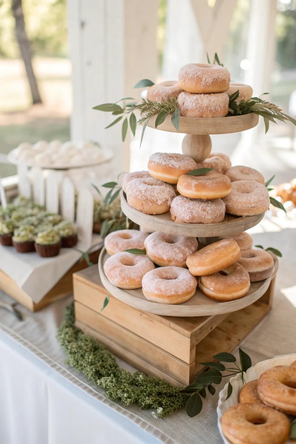 Surprise-filled donuts add a fun and unexpected twist to wedding treats. 🎉 #SurpriseElements #WeddingFun