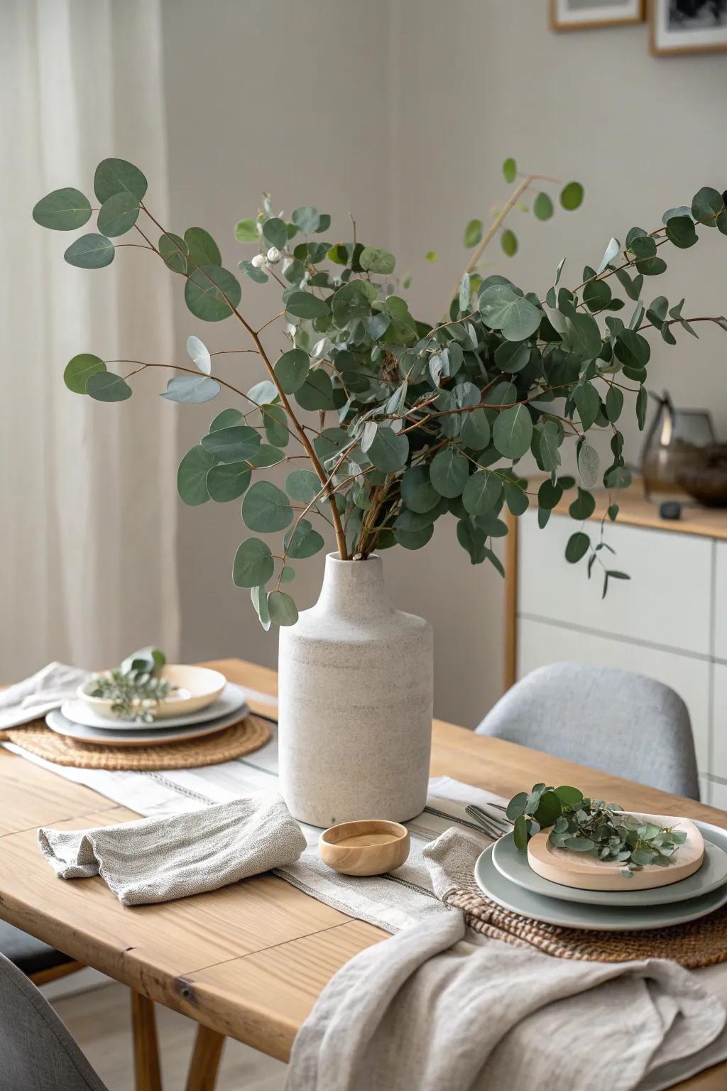 Add festive elegance to your celebrations with eucalyptus decor.