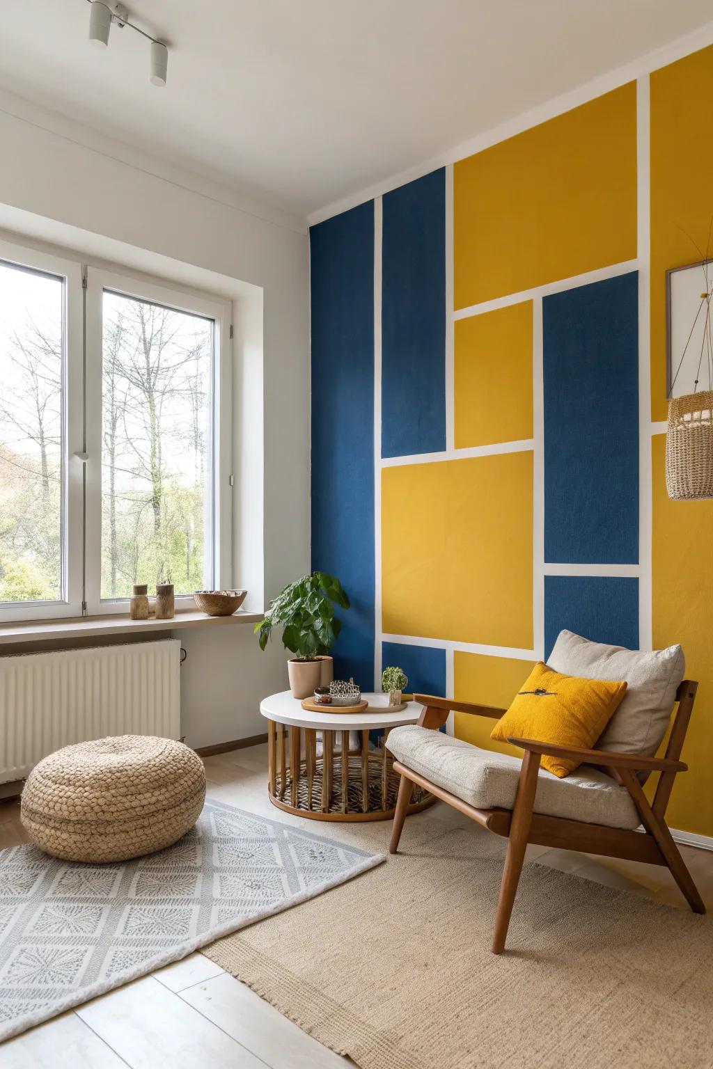 Infuse energy with bold color blocking that makes a statement. 🎨 #ColorBlocking #BoldDesign #IndieRoom