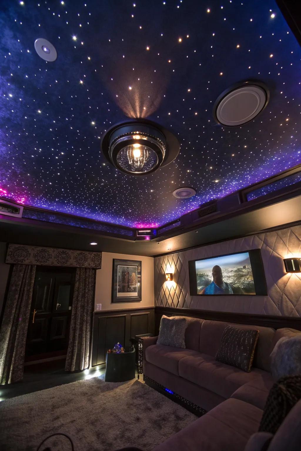 Immerse yourself in a universe of light with a projector lamp that transforms your space.