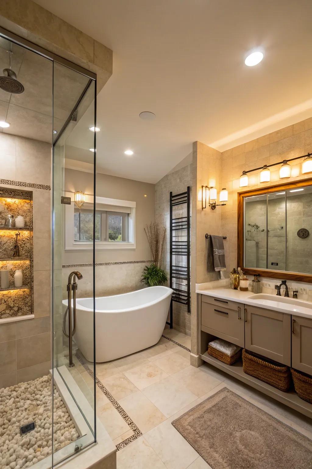 Custom features make your bathroom uniquely yours, reflecting personal style.