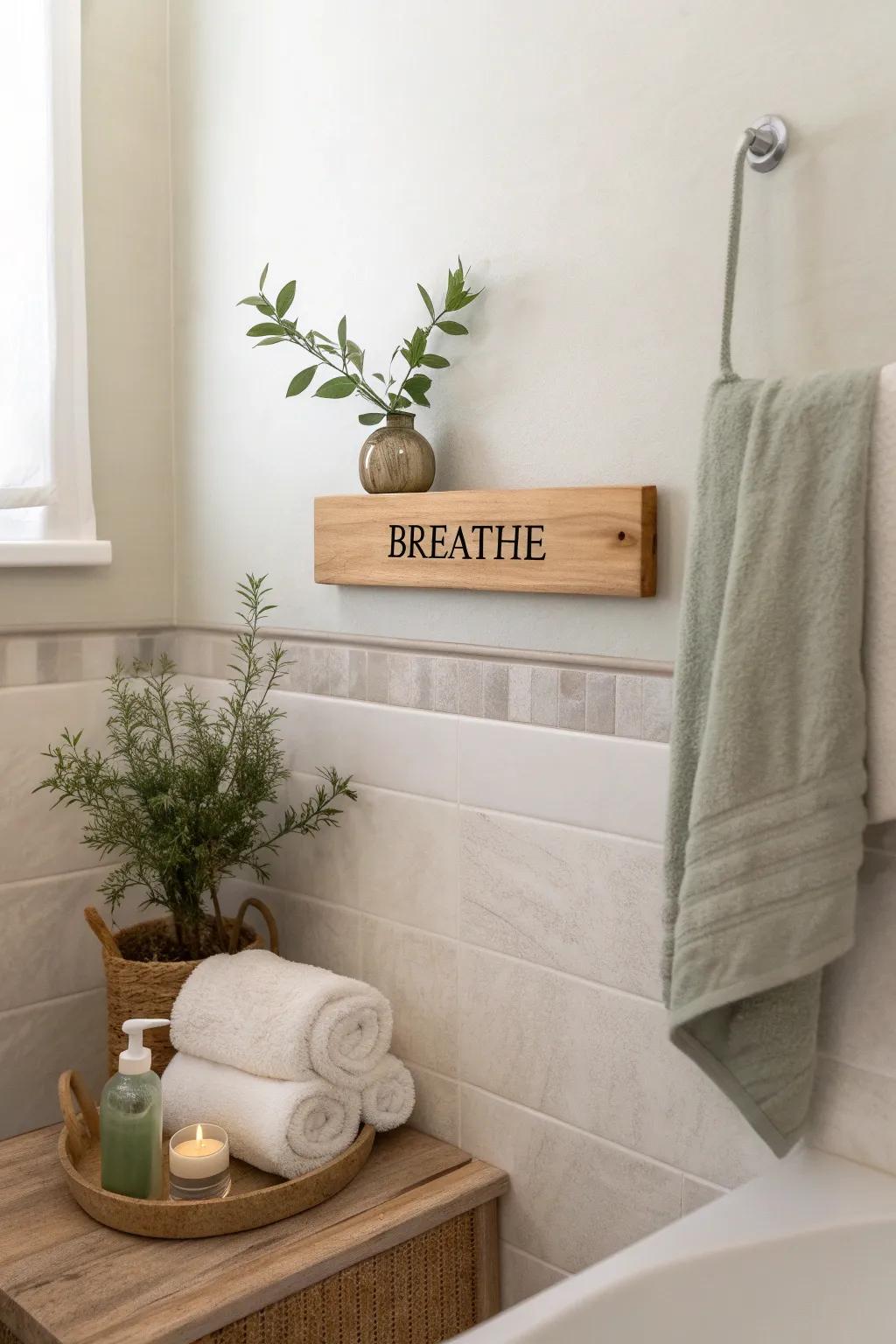 Enhance tranquility with calming signs that elevate your bathroom to a spa-like retreat. 🕯️ #SpaAtHome #CalmSpaces #Relaxation