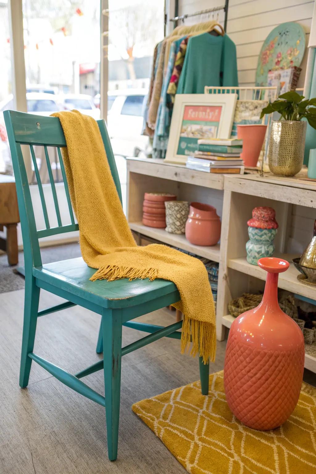 Inject life into your home with colorful thrifted pieces that pop.